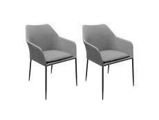 Lot de 2 chaises de jardin en aluminium et tissu gris - pacific 95187018lot2