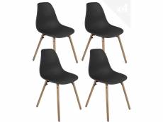 Lot de 4 chaises scandinaves de cuisine pieds bois