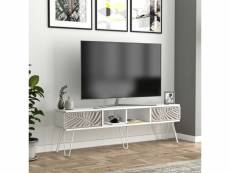 Meuble tv salangen 160 x 30 x 49 cm blanc [en.casa]