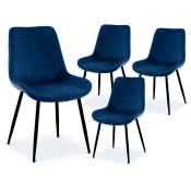 Mobilier Deco - serra - Lot de 4 chaises en velours