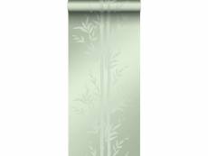 Papier peint bambou vert olive grisé - 345752 - 53 cm x 10,05 m 345752