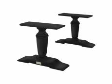 Pieds de table set de 2 pičces 50x37x13 cm noir en bois massif womo-design 490000665