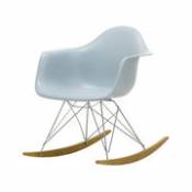 Rocking chair RAR - Eames Plastic Armchair / (1950) - Pieds chromés & bois clair - Vitra bleu en plastique
