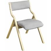 Sobuy - Chaise pliante en bois avec assise rembourrée,