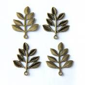 sseell 10 feuilles de feuille antique vintage bronze perles DIY bijoux Charme