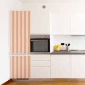 Sticker réfrigérateur et lave vaisselle, rayure pêche, pantone 2024, tendance rayure, 180 cm x 59,5 cm - Orange
