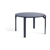 Table à manger en hêtre laqué bleu foncé 128 cm