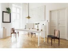 Table à rallonges en métal peint et plateau en stratifié, coloris blanc, 110 x 76 x 70 cm 8052773115261