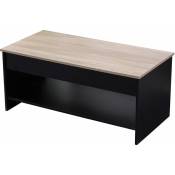 Table basse avec plateau relevable noire et bois hedda - black
