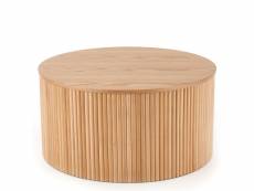 Table basse ronde avec placage en bois massif molene-l 339