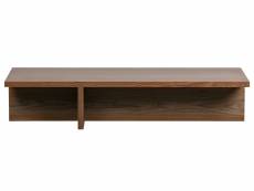 Table basse salon - bois de noix - 27x135x49 cm ANGLE coloris blanc mat