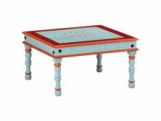 Table basse style moderne - table d'appoint bleu bois de manguier massif peint à la main meuble pro frco83516