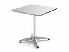 Table carrée en aluminium gris