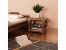 Table de chevet table d'appoint | table de nuit 40 x 40 x 40 cm bambou marron foncé - meuble pro frco18348