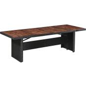 Table de jardin 240x90x74 cm Résine tressée et bois