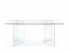 Table de salle à manger design rectangulaire en verre l180 - idora