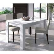 Table extensible Dilici, Console extensible pour salle à manger, Table de cuisine ouvrante avec rallonge, 140/190x90h78 cm, Blanc brillant - Dmora