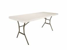 Table piable lifetime blanc 185 x 74 x 76 cm acier plastique