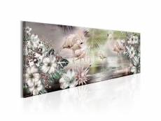 Tableau flamingoes and flowers taille 120 x 40 cm PD8503-120-40