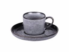 Tasse à café et sous-tasse stone 11 cl (lot de 6)
