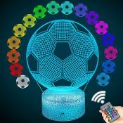 Victoria - Veilleuse de football 3D pour enfants, lampe