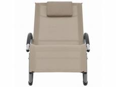 Vidaxl chaise longue avec oreiller taupe textilène 47790