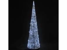Vidaxl cône lumineux décoratif pyramide led acrylique blanc froid 90cm