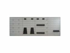 Vidaxl panneaux perforés muraux 4 pcs 40x58 cm acier