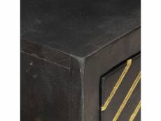 Vidaxl table console noir et doré 90x30x75 cm bois de manguier massif 286518