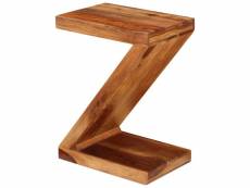 Vidaxl table d'appoint forme de z bois massif de sesham