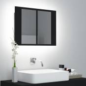 Vidaxl vidaXL Armoire à miroir de salle de bain LED Noir 60x12x45 Acrylique