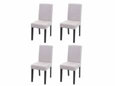 4x chaise de salle à manger chaise de cuisine littau ~ textile, beige crème, pieds foncés