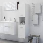 Armoire de salle de bain Style Moderne - Meuble de rangement de salle de bain Armoire de toilette - Blanc brillant 30x30x130 cm Aggloméré vidaXL