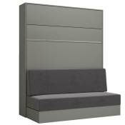Armoire lit escamotable genius sofa gris mat canapé gris couchage 160200 - gris