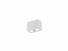 Biscuit cubo plafonnier blanc 2 spots orientables gu10 trio lighting