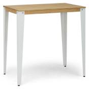 Box Furniture - Table Mange debout Lunds 60X100x110cm Blanc-Naturel. Blanc