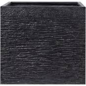 Cache-Pot Noir Cube en Mélange de Fibres 50 x 50 x