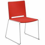 Certeo - Siège piètement fil - sans accoudoir - rouge - Coloris assise et dossier: Rouge