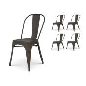 Chaise en métal Noir Mat Rusty Style Industriel -
