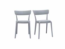 Chaises design gris clair empilables intérieur - extérieur