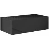 Design Ameublement - Lot de 2 Tables de chevet Table de Nuit 1 tiroir 46x15x34cm Modèle Europa Noir finition brillante - Noir
