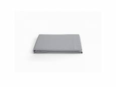 Drap plat en satin de coton - concerto - 240 x 300 cm - rayures gris clair