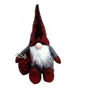 Grand Gnome à Patette Chapeau Tissu 40 cm Déco Marionnette