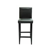 Helloshop26 - Lot de 6 tabourets de bar design chaise siège cuir artificiel noir - Noir