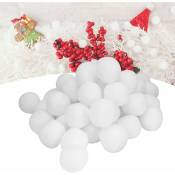 Jeffergarden - Boules de Neige de Noël Lot de 50,décoration de Noël,Imitation Boule de Neige pour l'intérieur,Anniversaire d'Enfant,Blanc