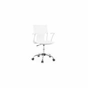 Kokoon Design Chaise de bureau blanc et métal mobile