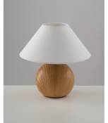 Lampe de table Lume 1 ampoule Tissu,céramique Bois