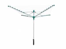 Leifheit Séchoir parapluie Linomatic V400, étendoir à linge 40 m avec douille de fixation et système Easy-Lift, séchoir à linge avec rétractation auto