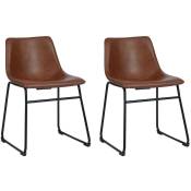 Lot de 2 chaises vintage rétro pu marron - Urban Meuble