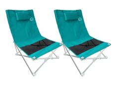 Lot de 2 sièges de plage pliables - o'beach - housse de transport inclus - 40 x 40 x 70 cm